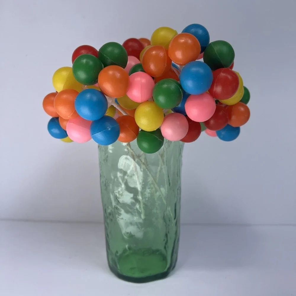 VTG Balloon Cake Toppers Set x9 Plastic Birthday Party Picks Clown Circus UNUSED